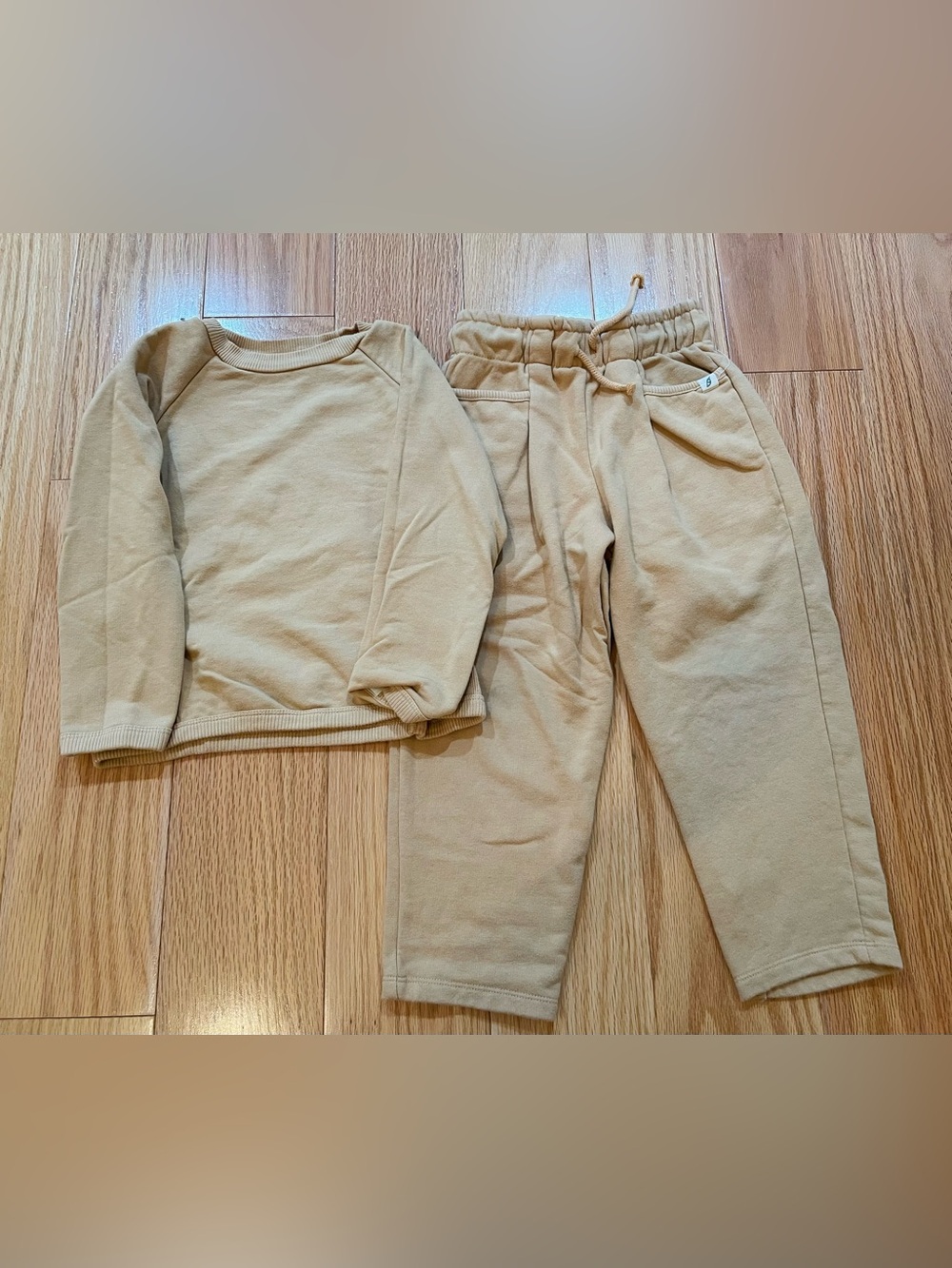 Kids Cozy Tan Sweatshirt & Jogger Set